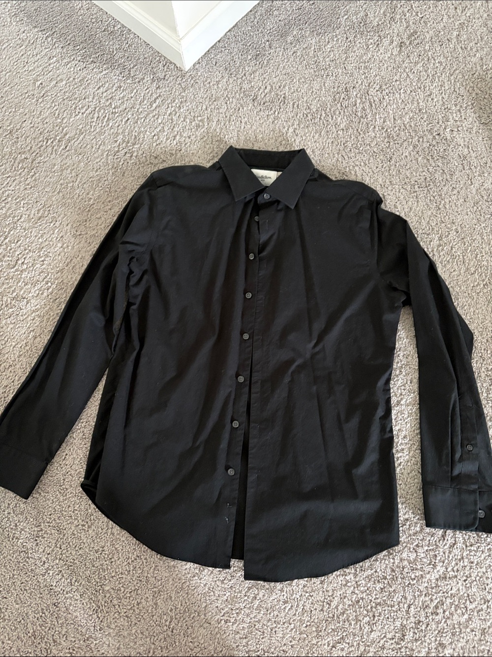 Goodfellow & Co Black Long-Sleeve Dress Shirt